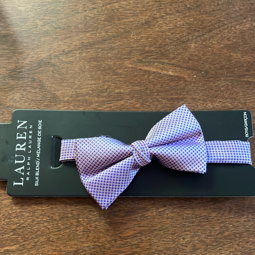 Ralph Lauren Purple Microcheck Bow Tie- Boys